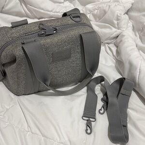 Dagne Dover Landon small neoprene carryall duffle bag heather gray